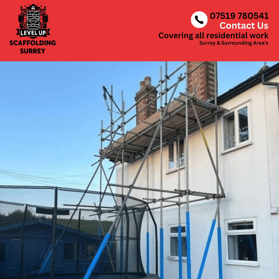 Residential scaffolding for chimney repairs
