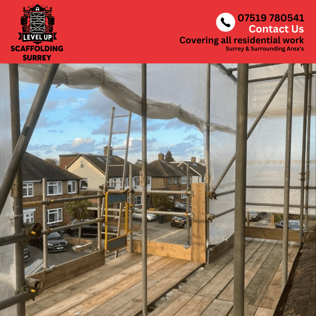 Professional scaffolding for solar installation in Surrey